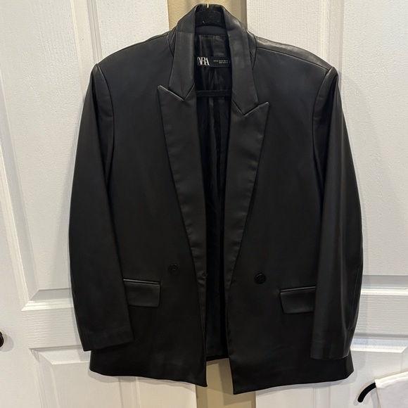 Zara faux leather blazer black 2551/451/8000 - Picture 2 of 2